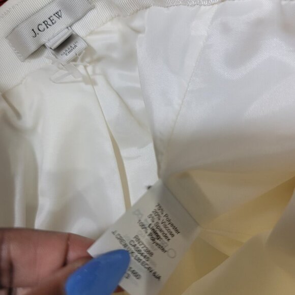 J. Crew Cream Box Pleated Crepe Women's Skirt | Size 6 - Picture 2 of 7